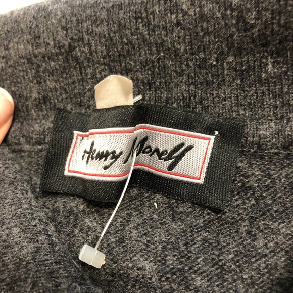 VINTAGE Italian Henry Morell Wool-Blend Long Sleeve Collared Sweater Gray XXL - Picture 6 of 15